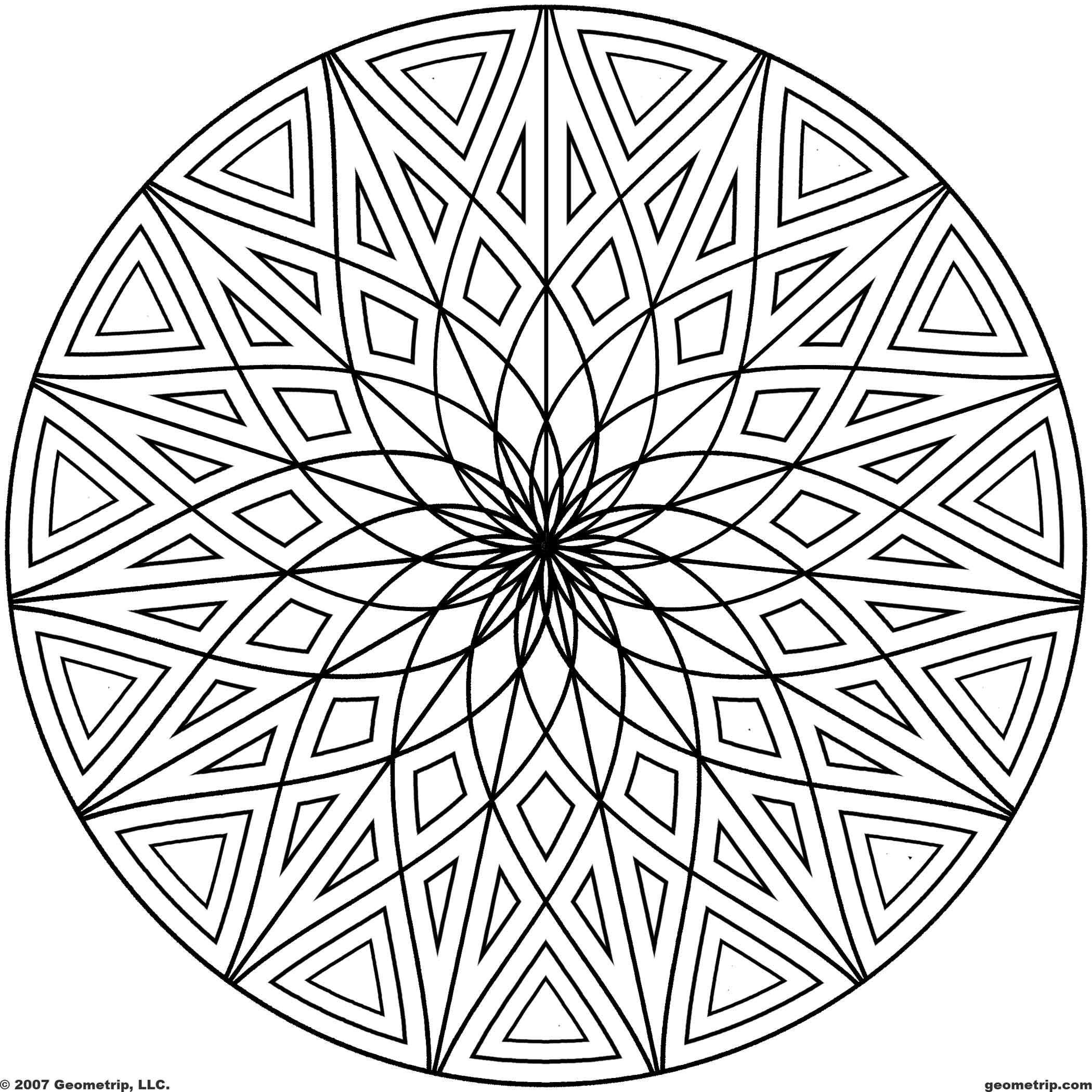 Kaleidoscope Coloring Pages To Print