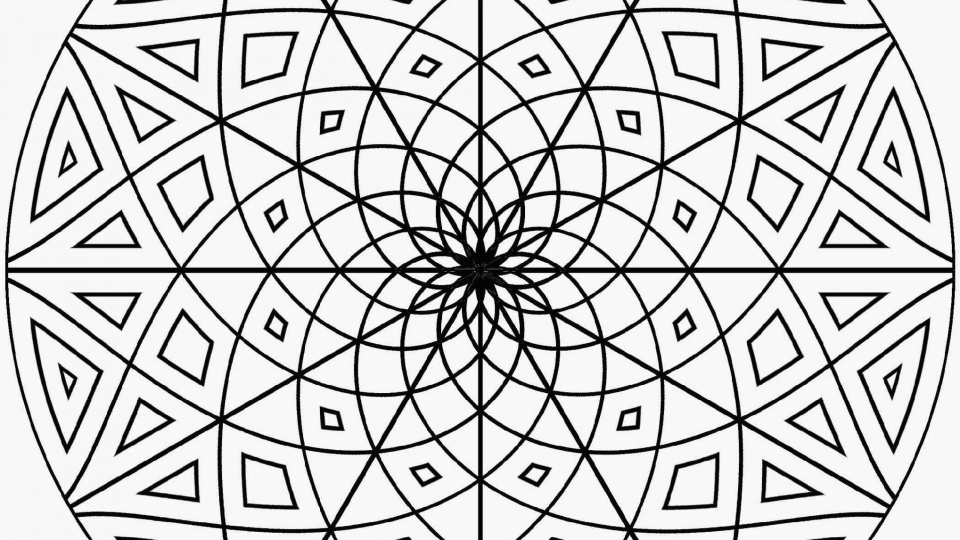 1920x1080 Kaleidoscope Coloring Pages Good Free Printable Mandala For Stress