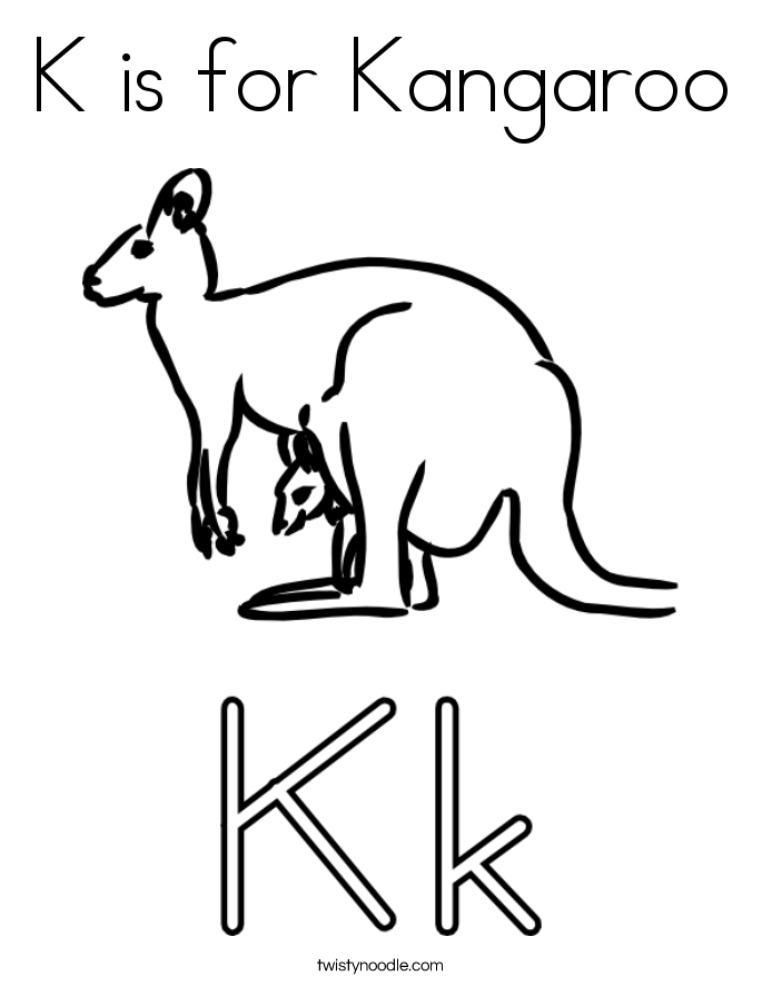 K Is For Kangaroo Coloring Page 685x886 K Is For Kangaroo Coloring Page