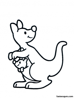 Free Printable Animal Kangaroo With Baby Coloring Pages For Kids 254x338 Free Printable Animal Kangaroo With Baby Coloring Pages For Kids