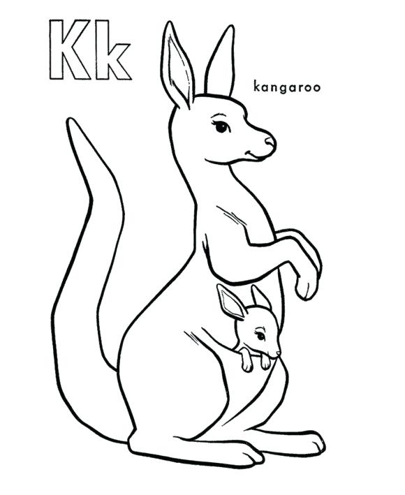 Kangaroo Coloring Pages For Kids at GetColorings.com | Free printable ...