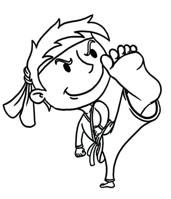 600x696 Karate Coloring Pages Karate Coloring Page Karate Boy Coloring
