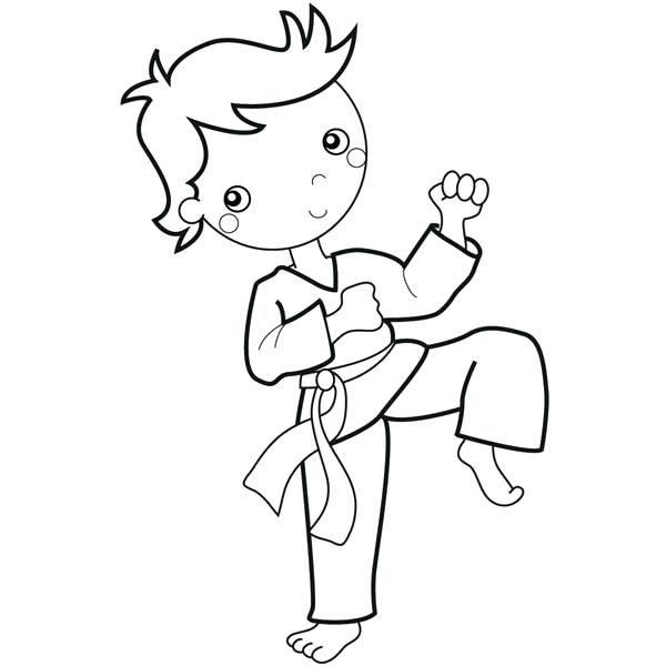 600x600 Free Printable Karate Coloring Pages
