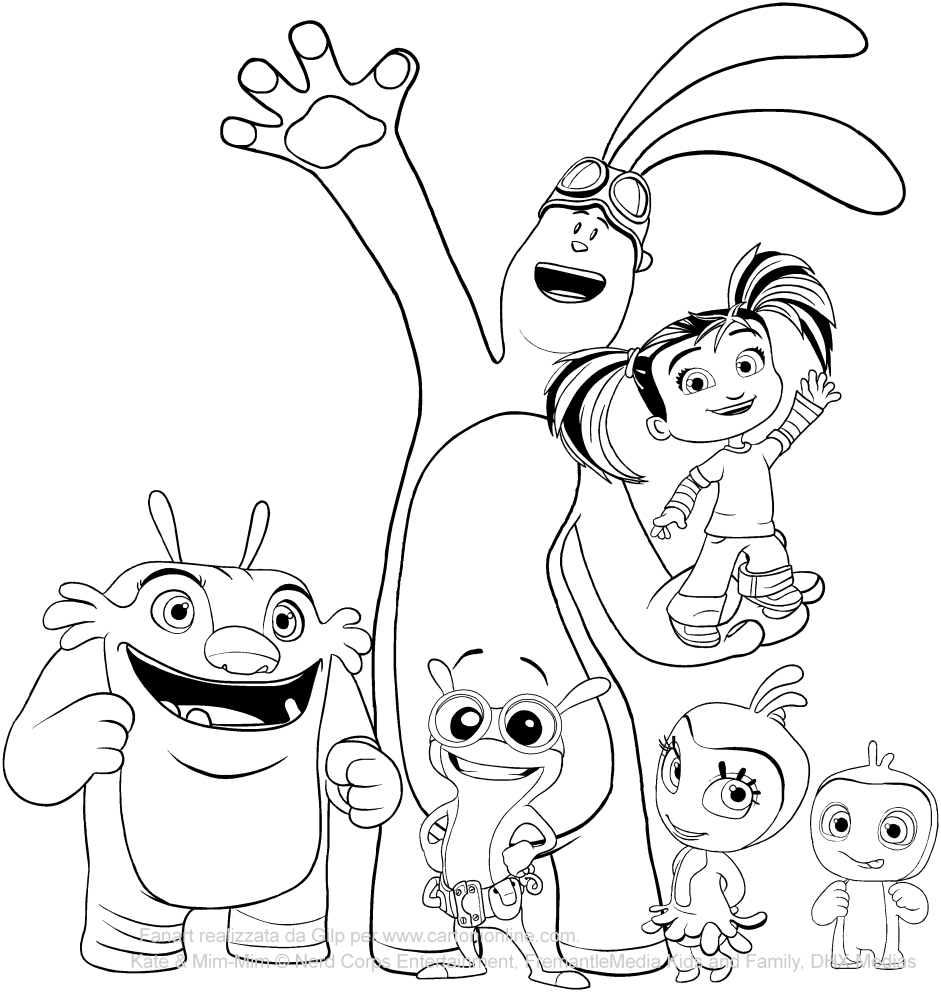 941x992 All Characters Of Kate And Mim Mim Coloring Pages