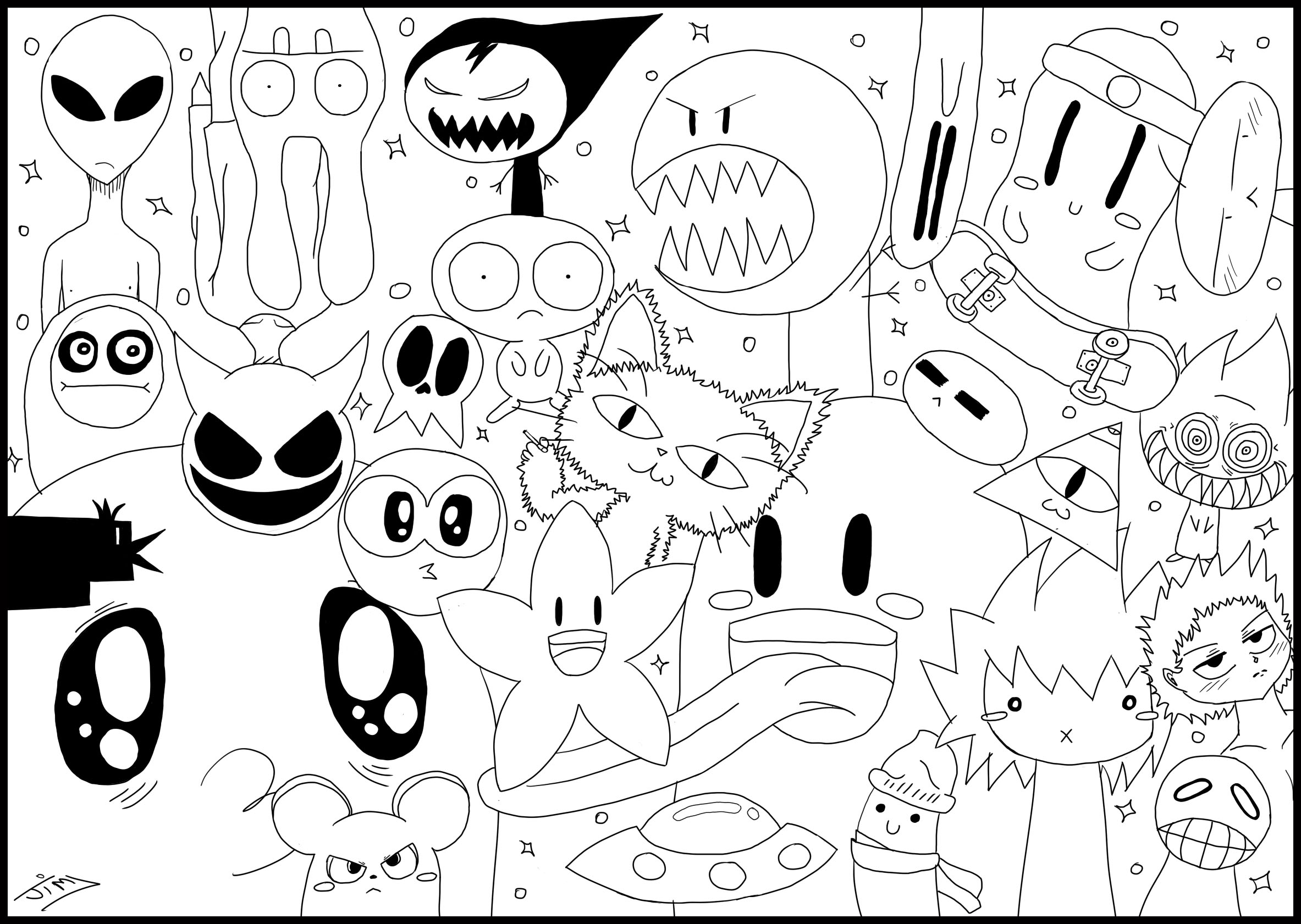 Doodle Monster World 2366x1681 Doodle Monster World