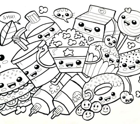 470x416 Kawaii Coloring Pages Zoom Kawaii Cat Coloring Pages