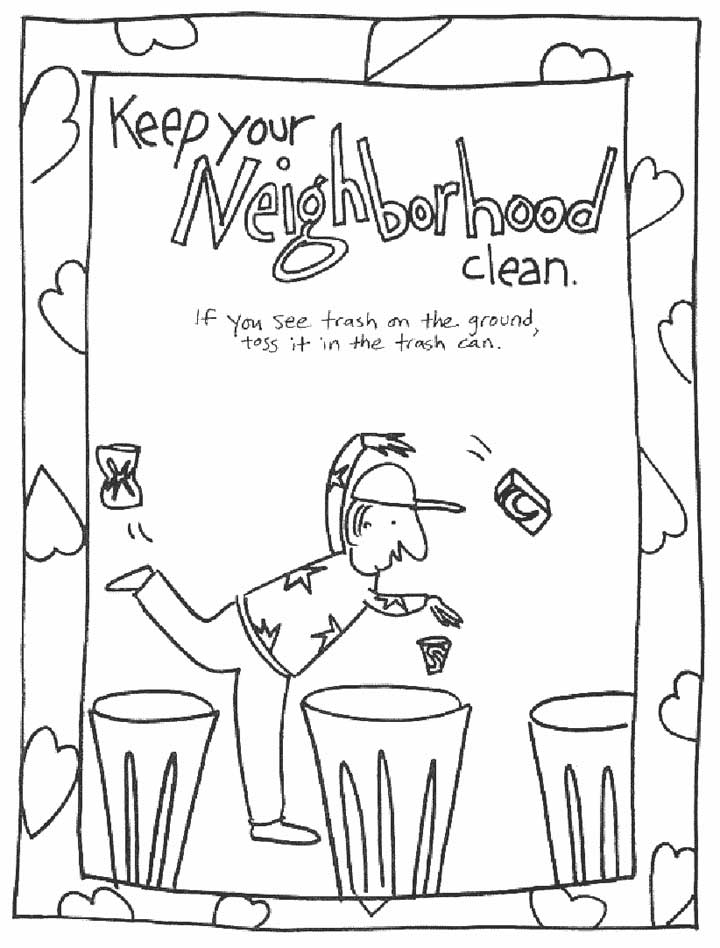 This Coloring Page For Kids Focuses On Keeping Your Neighborhood 720x948 This Coloring Page For Kids Focuses On Keeping Your Neighborhood