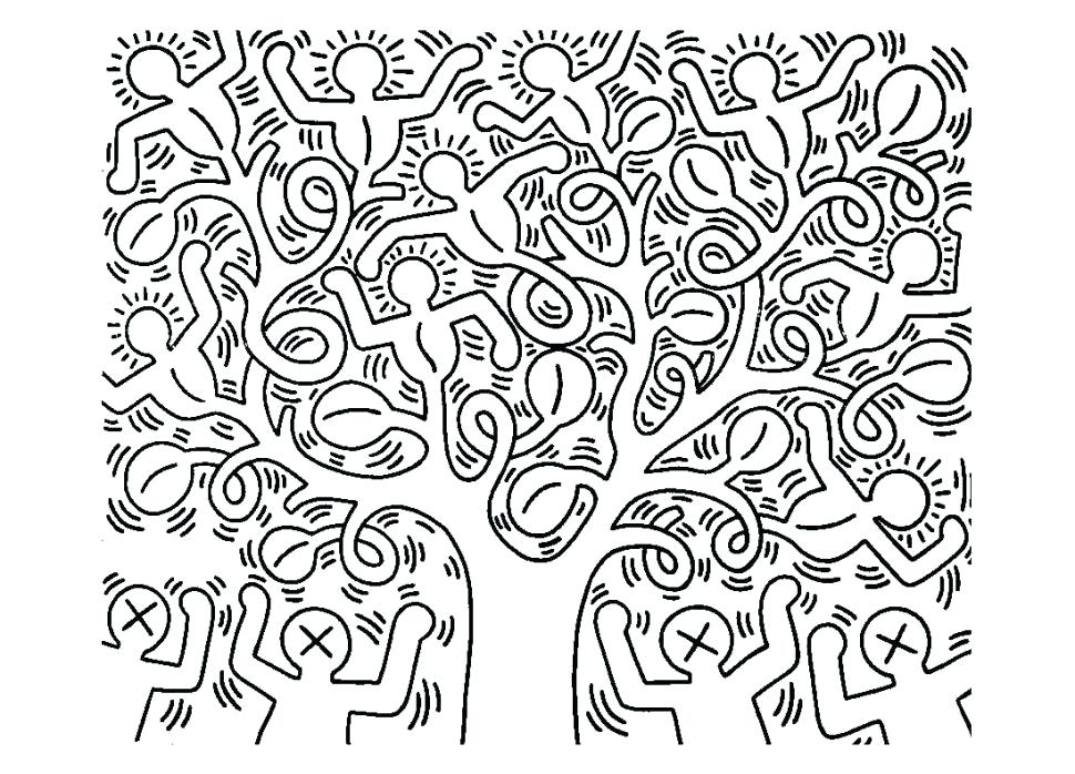 970x698 Keith Haring Coloring Pages Haring Master Pieces Pages For Adults