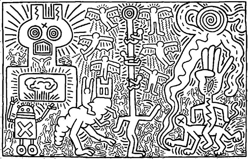 850x546 Ausmalen Erwachsene Keith Haring Other Keith