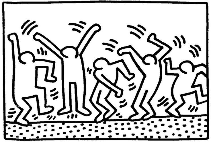 736x501 Plantillas Para Colorear Cuadros Keith Haring