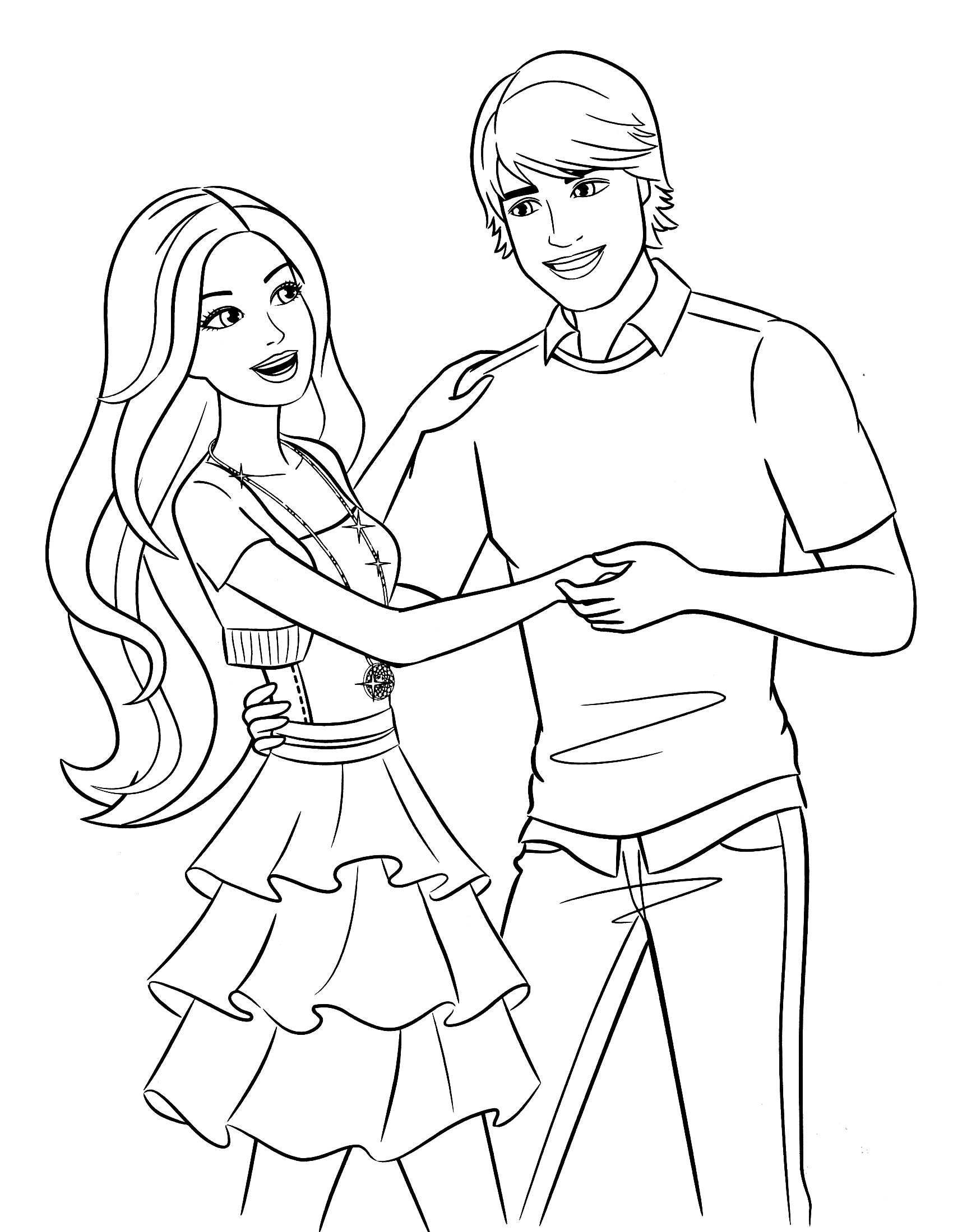 Barbie And Ken Coloring Pages Free Download 1700x2200 Barbie And Ken Coloring Pages Free Download