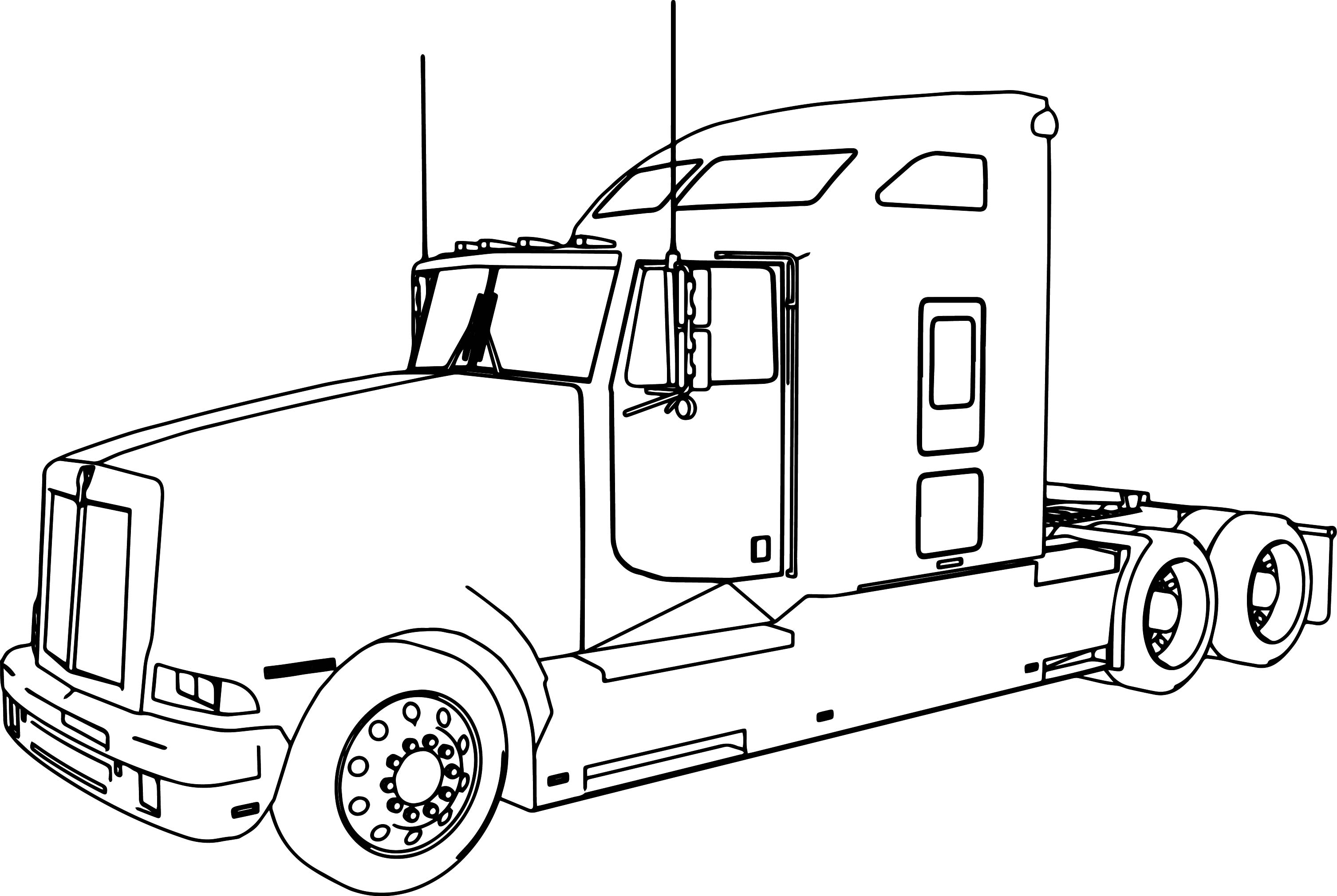 3013x2019 Kenworth T600 Long Trailer Truck Coloring Page Wecoloringpage