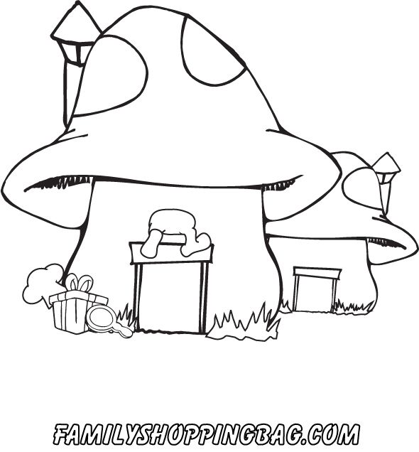 590x636 House Key Coloring Page Mushroom House Coloring Pages Print