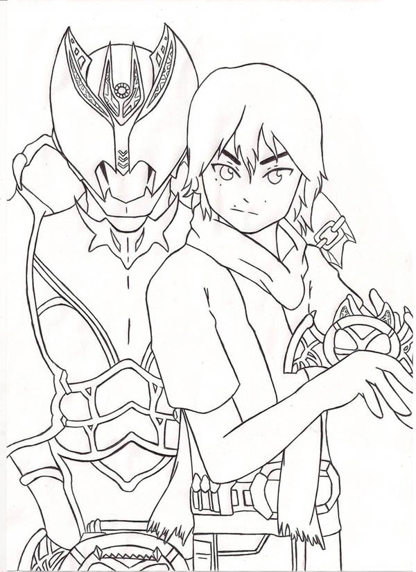 600x825 Kamen Rider Kiva Coloring Page