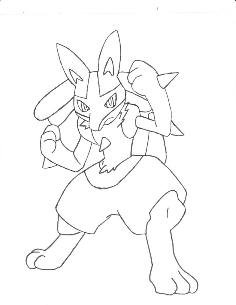 786x1017 Lucario Lineart By Kibacrazy11