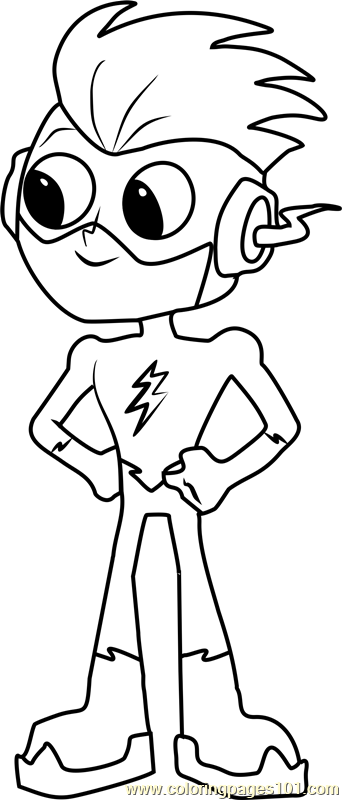 Kid Flash Coloring Page 342x800 Kid Flash Coloring Page