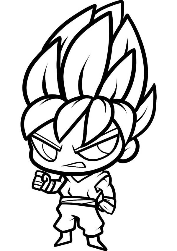 Chibi Son Goku Super Saiyan Coloring Page 600x848 Chibi Son Goku Super Saiyan Coloring Page