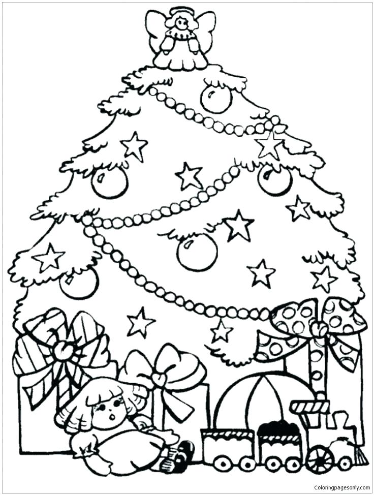 736x974 Christmas Tree Coloring Pages For Kids Christmas Tree Colouring