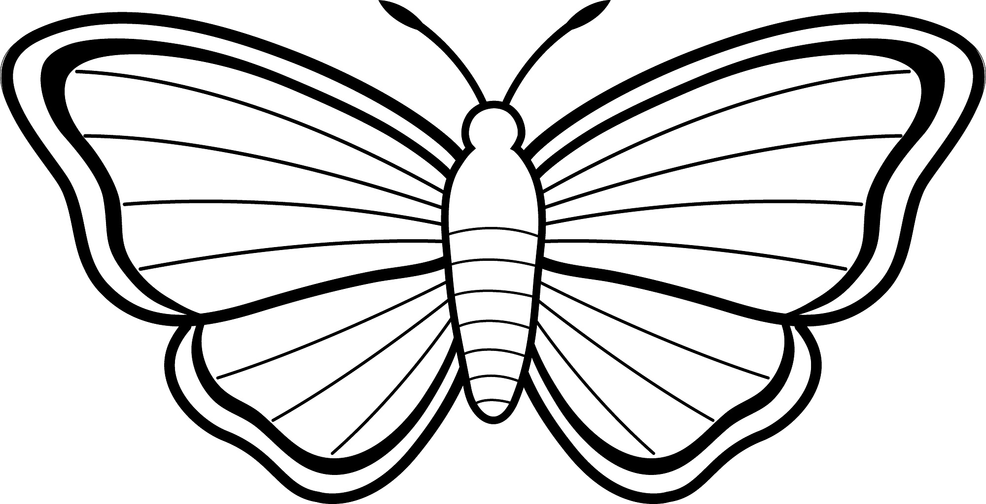 2000x1024 Free Printable Butterfly Coloring Pages For Kids