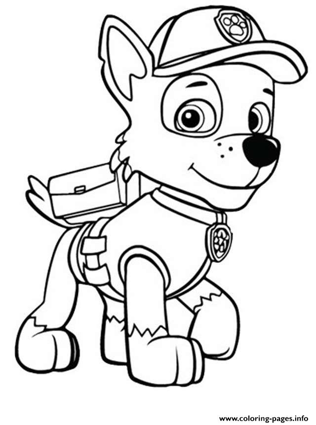Rocky Paw Patrol Coloring Page 640x860 Rocky Paw Patrol Coloring Page