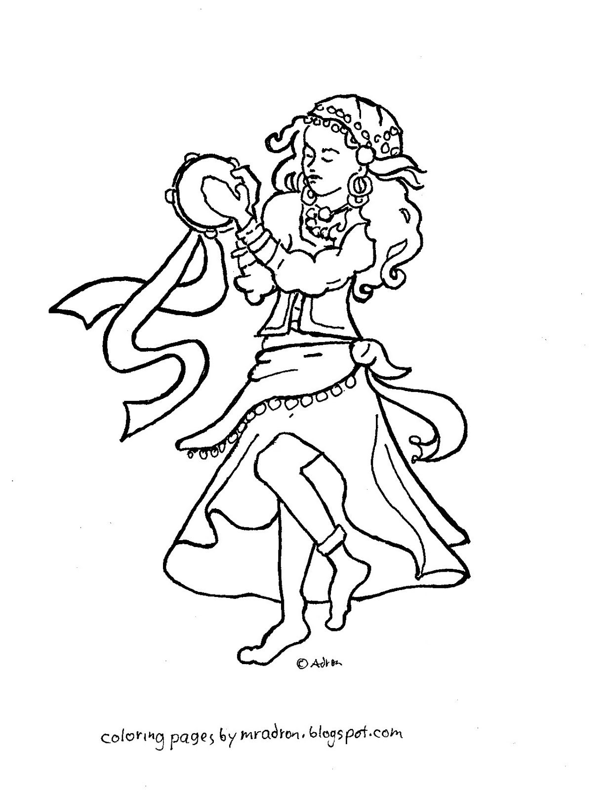 1237x1600 Coloring Pages For Kids By Mr Adron Esmeralda The Gypsy Girl Free