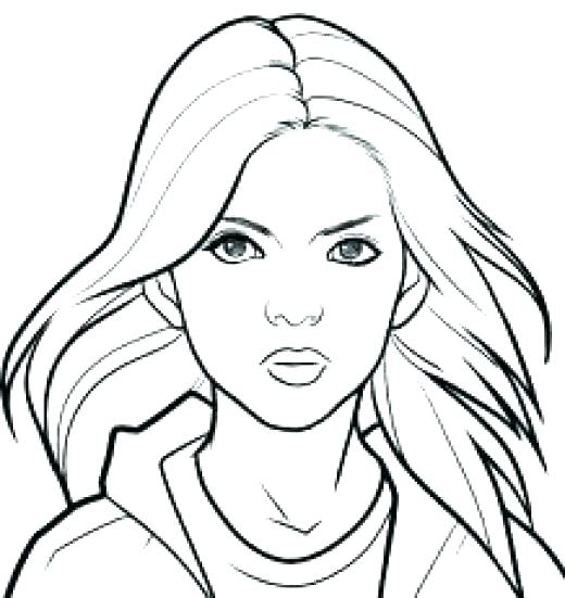Girl Face Coloring Sheet Coloring Pages