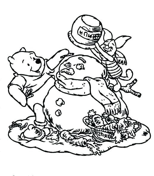 Santa And Snowman Coloring Pages Helping Coloring Page The Pooh 518x593 Santa And Snowman Coloring Pages Helping Coloring Page The Pooh