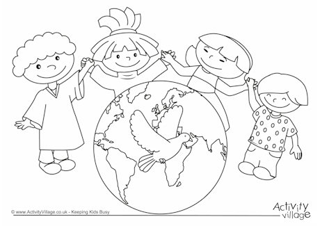 Peace Day Colouring Page 460x325 Peace Day Colouring Page