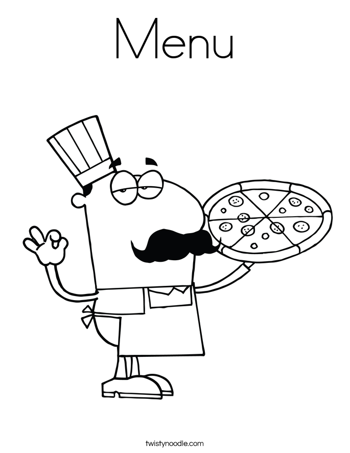 Menu Coloring Page 685x886 Menu Coloring Page
