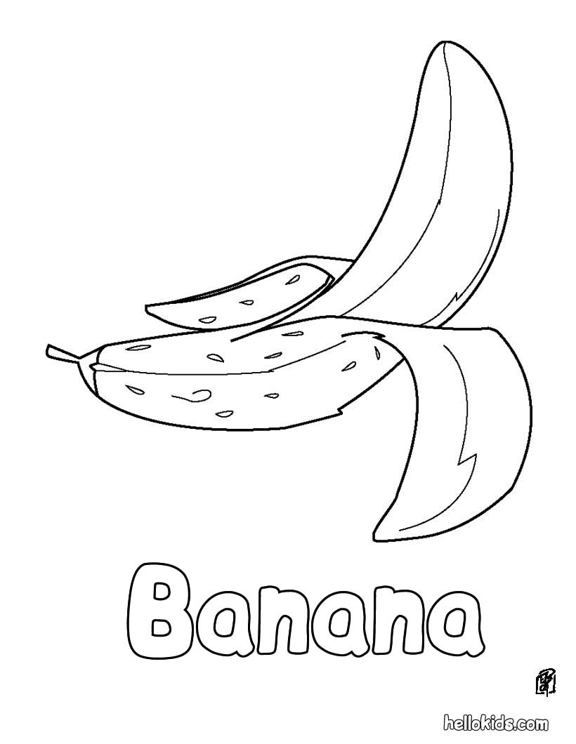 820x1060 Simplistic Banana Colouring Page Coloring Pages Hellokids Com
