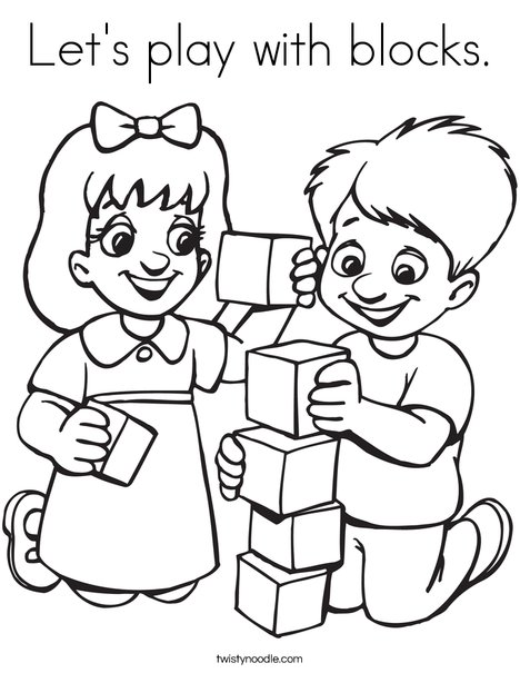 Let's Play With Blocks Coloring Page 468x605 Let's Play With Blocks Coloring Page