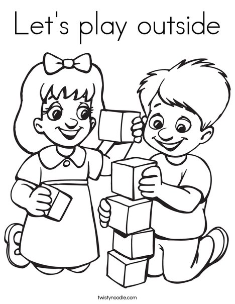 468x605 Let's Play Outside Coloring Page