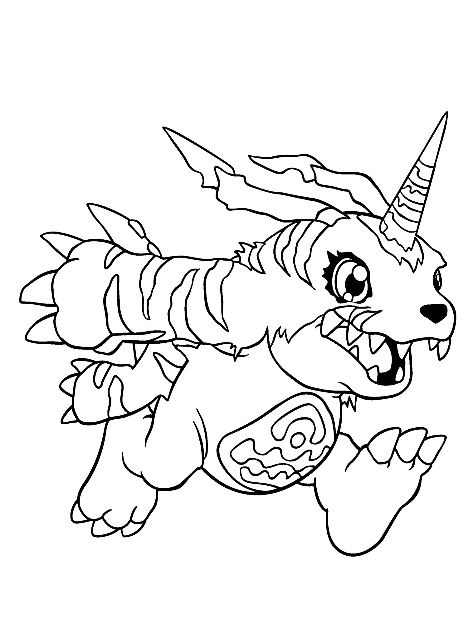 Gabumon Running Coloring Page Digimon Coloring Page 1500x2063 Gabumon Running Coloring Page Digimon Coloring Page