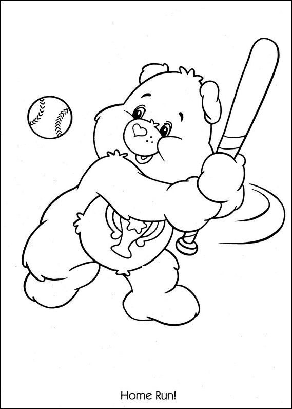 Care Bears Coloring Pages To Print Care Bears Baseball Home Run 569x796 Care Bears Coloring Pages To Print Care Bears Baseball Home Run