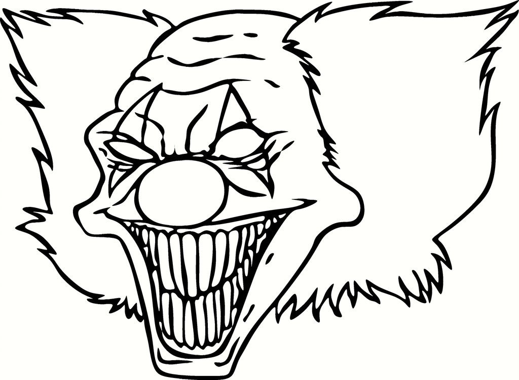 1024x751 Clown Pictures To Color Scary Clown Coloring Pages Coloring Home