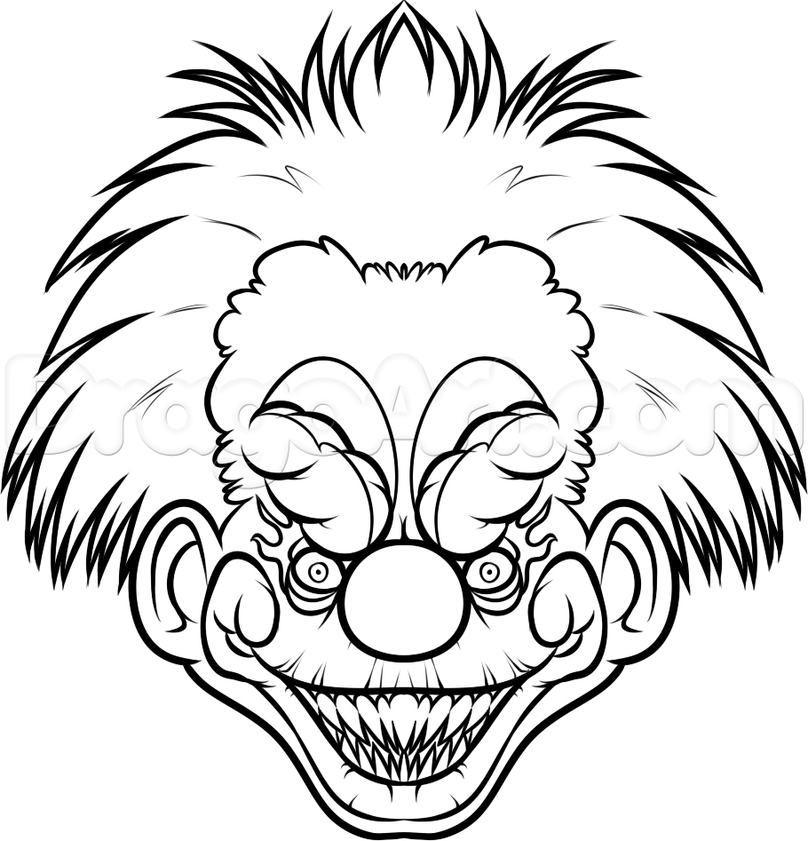 910x947 Exclusive Clown Pictures To Color Competitive Print Free Scary