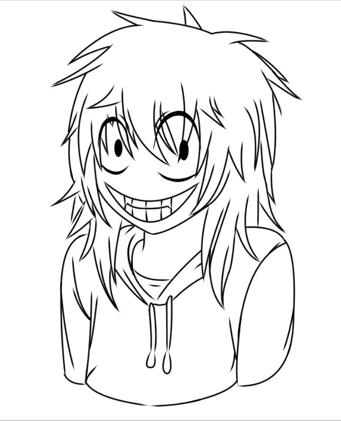 696x858 Jeff The Killer Lineartcoloring Page By Latianamca
