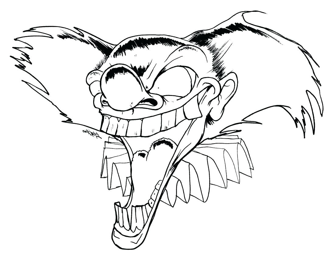 1100x850 Clown Fish Coloring Pictures Creepy Pages Many Interesting Scary 9