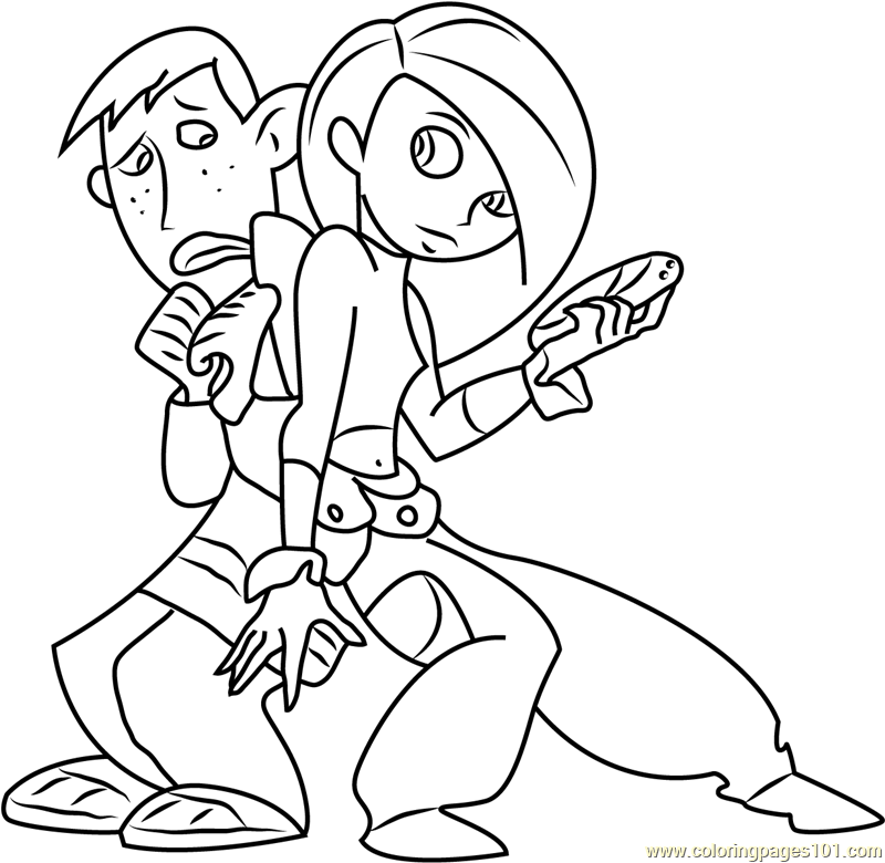 800x780 Kim Possible And Ron Coloring Page