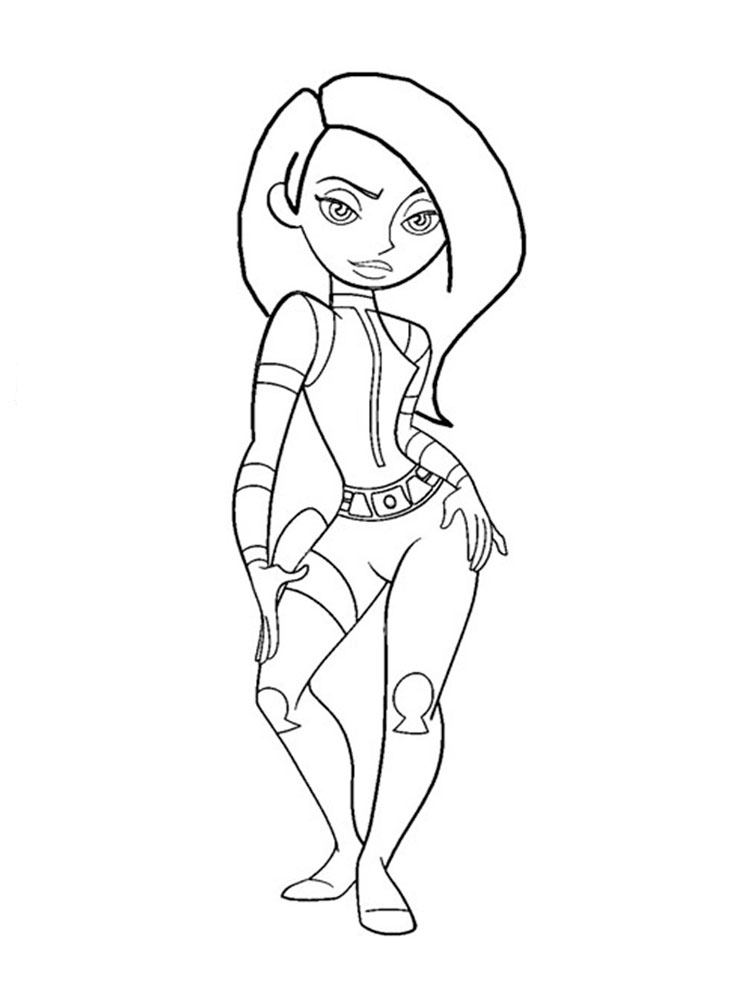 750x1000 Kim Possible Coloring Pages. Download And Print Kim Possible
