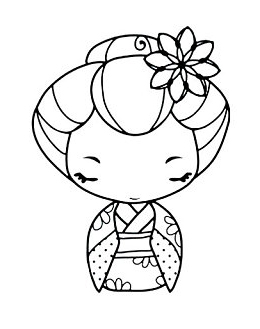 Japanese Kimono Coloring Coloring Pages