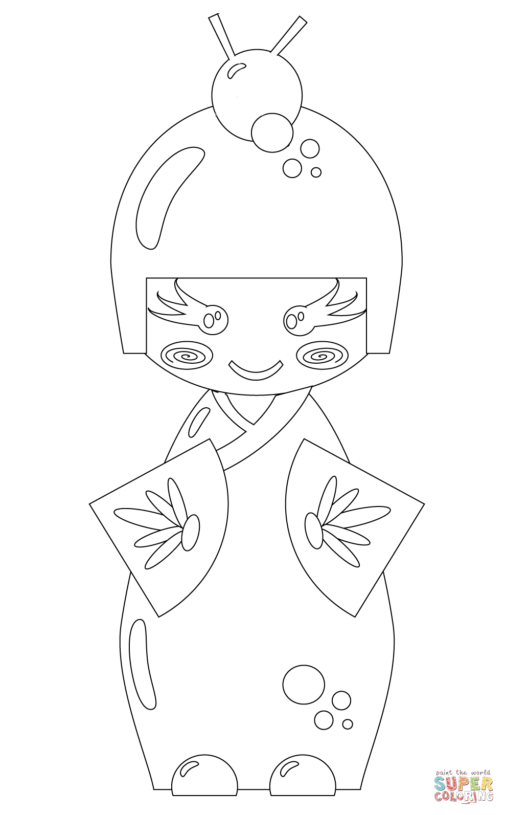 Japanese Traditional Doll Coloring Page Within 4 988x1593 Japanese Traditional Doll Coloring Page Within 4