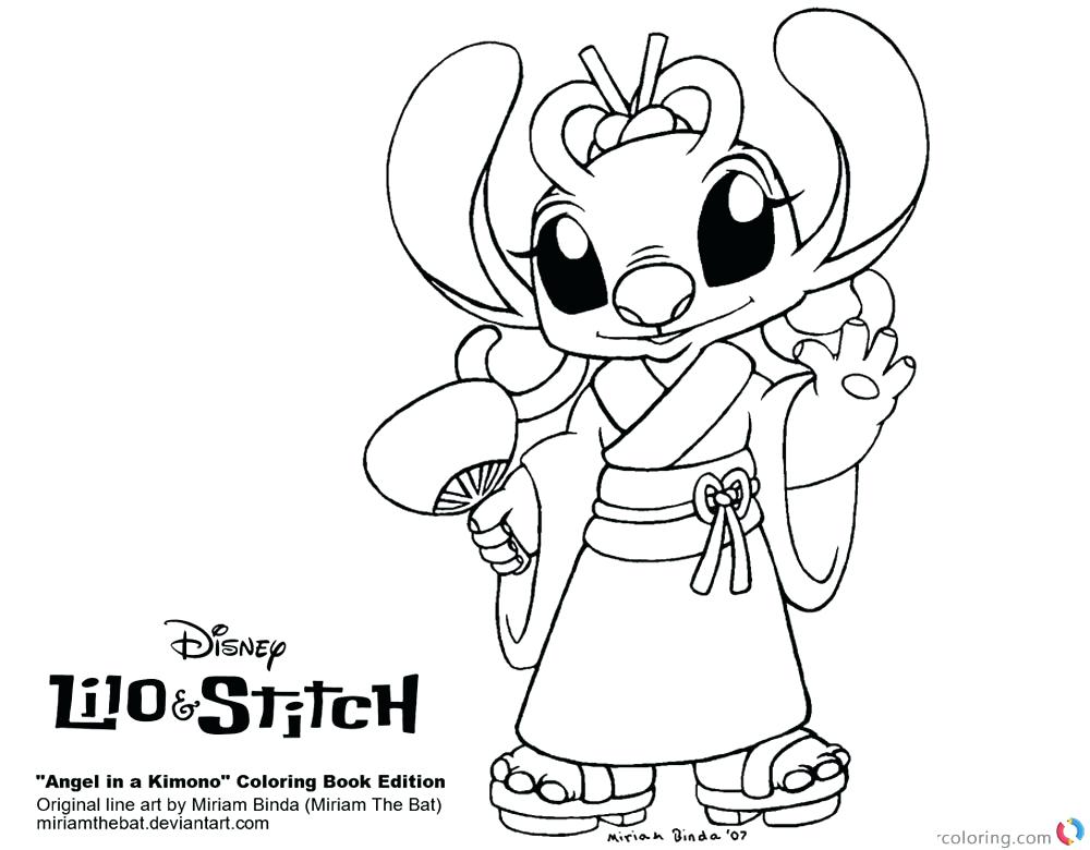 Lilo And Stitch Angel Coloring Pages Page Printable In A Kimono 1000x780 Lilo And Stitch Angel Coloring Pages Page Printable In A Kimono