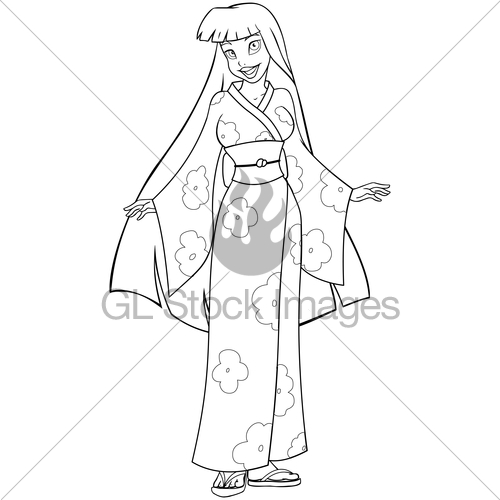 Kimono Coloring Page at GetColorings.com | Free printable colorings ...