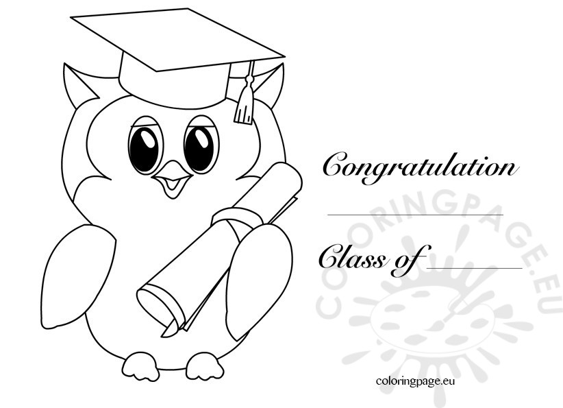 Kindergarten Graduation Owl 2 Coloring Page 822x595 Kindergarten Graduation Owl 2 Coloring Page