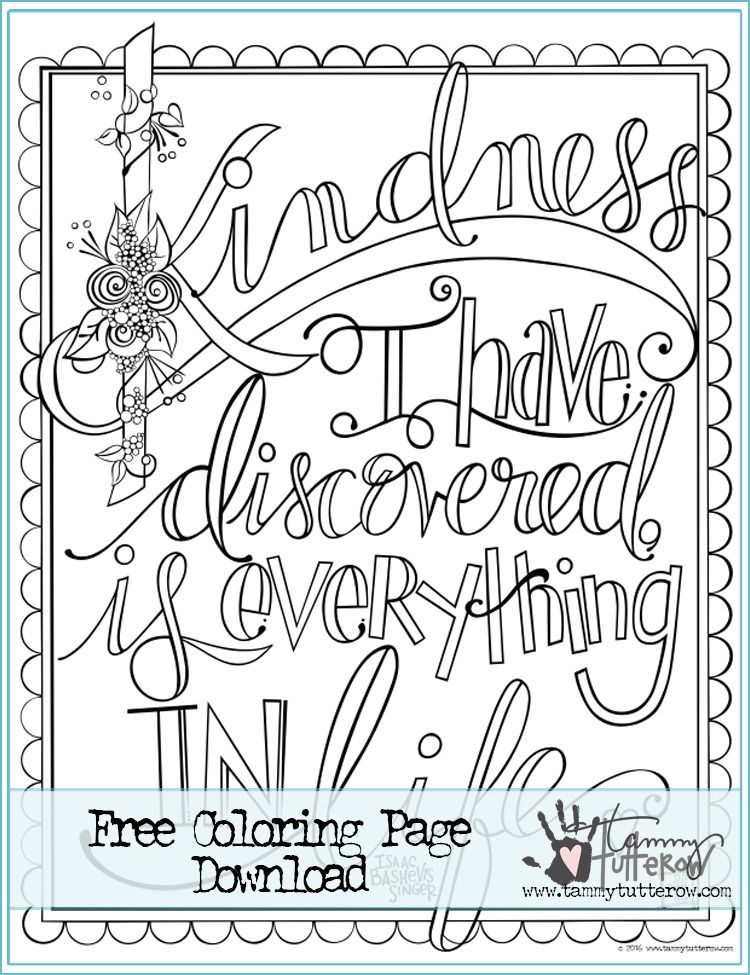 Crafty Tbt Free Coloring Page Kindness Is Everything Remastered 750x975 Crafty Tbt Free Coloring Page Kindness Is Everything Remastered