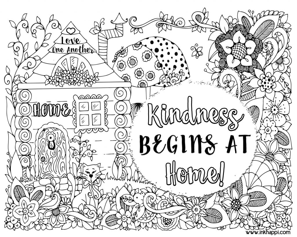1024x819 Free Coloring Pages Showing Kindness Copy Word Kindness Coloring