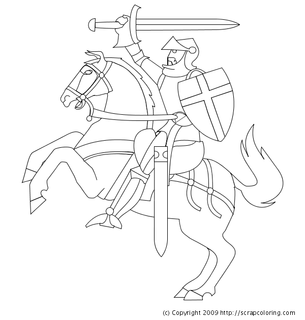 Knight Coloring Page 600x630 Knight Coloring Page