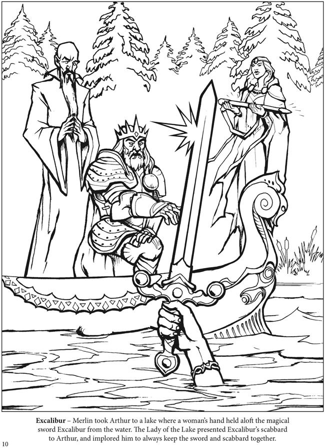 The Adventures Of King Arthur Coloring Book Dover Publications 650x894 The Adventures Of King Arthur Coloring Book Dover Publications