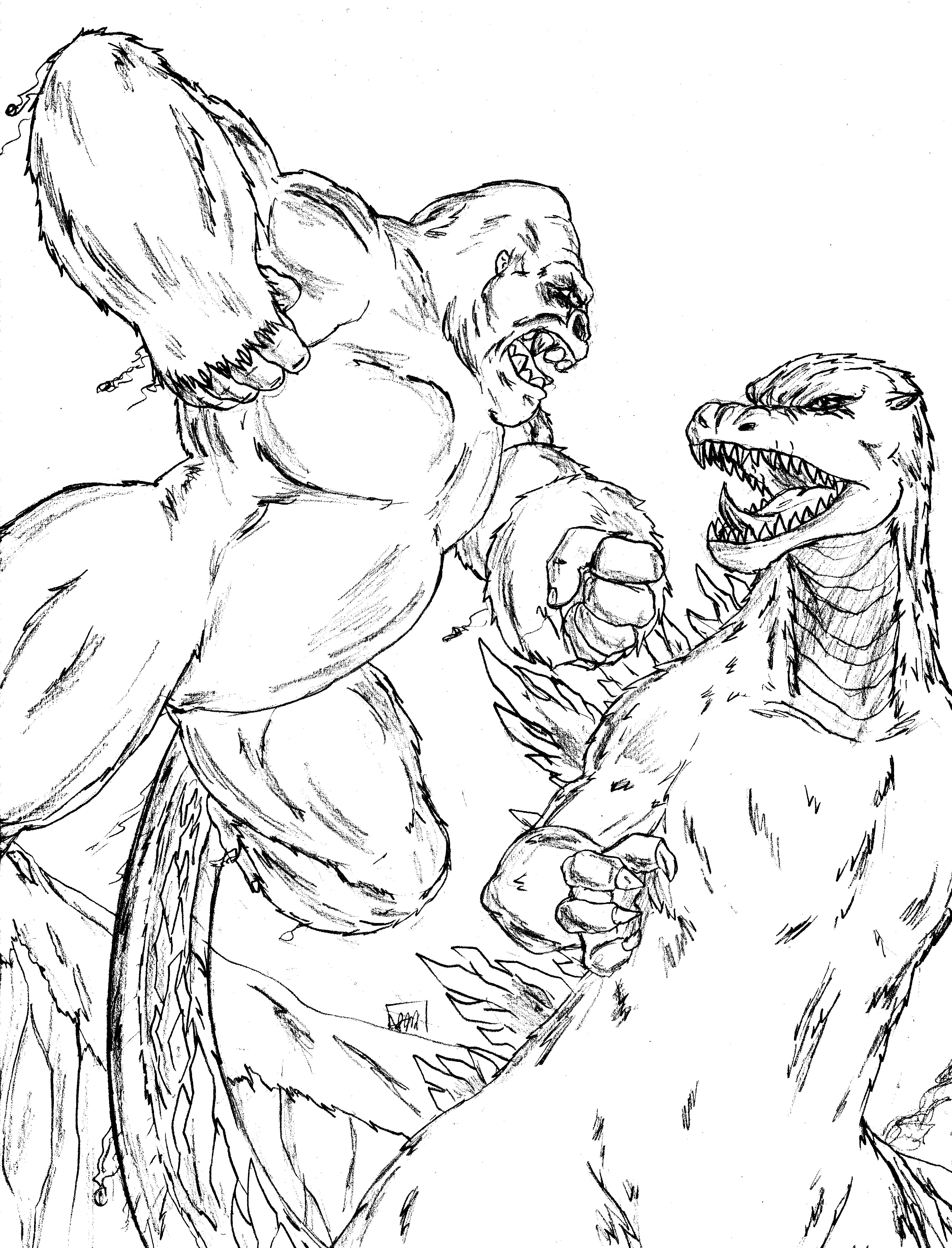 Godzilla Vs King Kong Coloring Pages Gallery Coloring For Kids 2018 3386x4439 Godzilla Vs King Kong Coloring Pages Gallery Coloring For Kids 2018